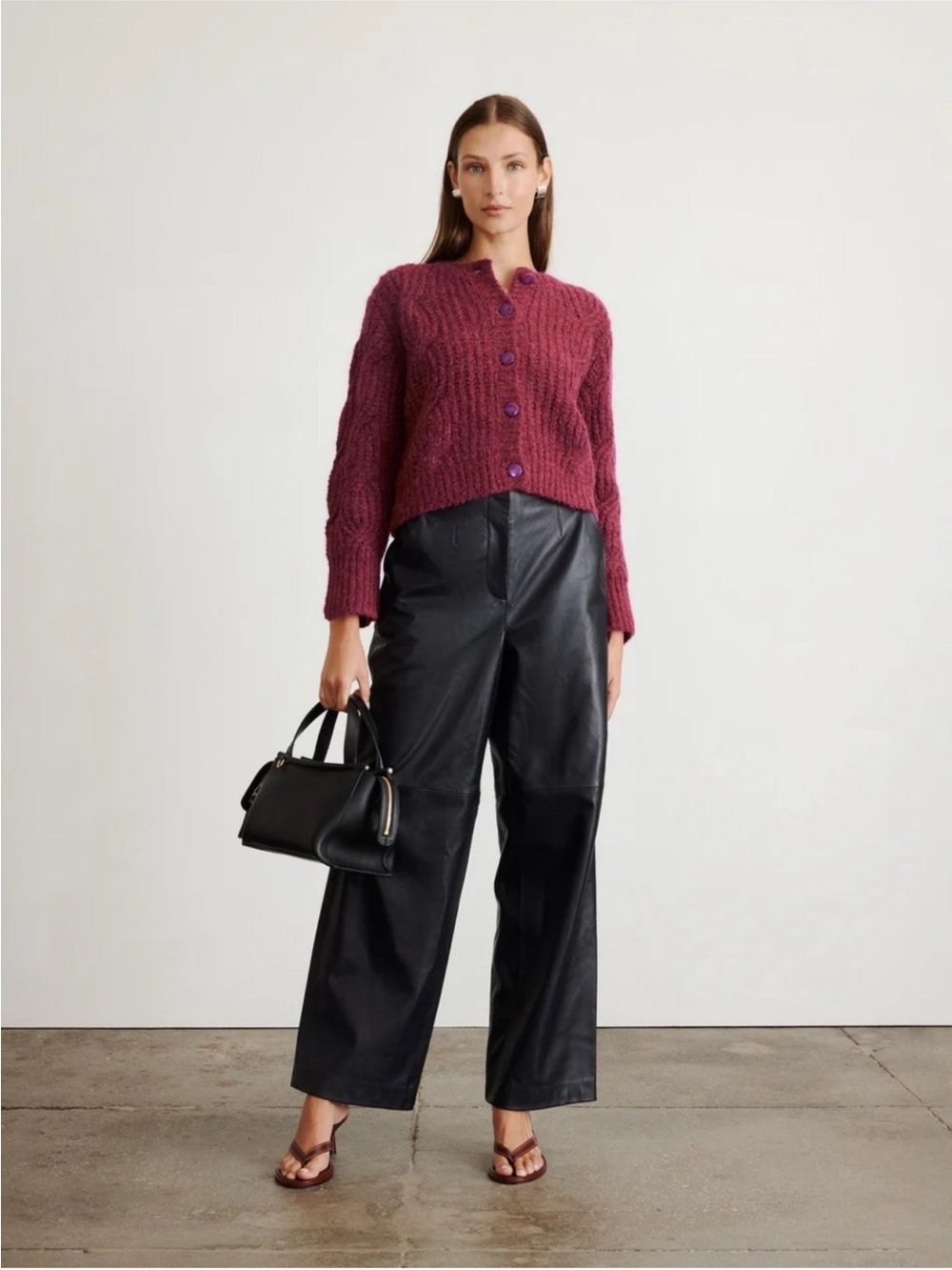 Tanya Taylor Hale Cardigan in Raisin